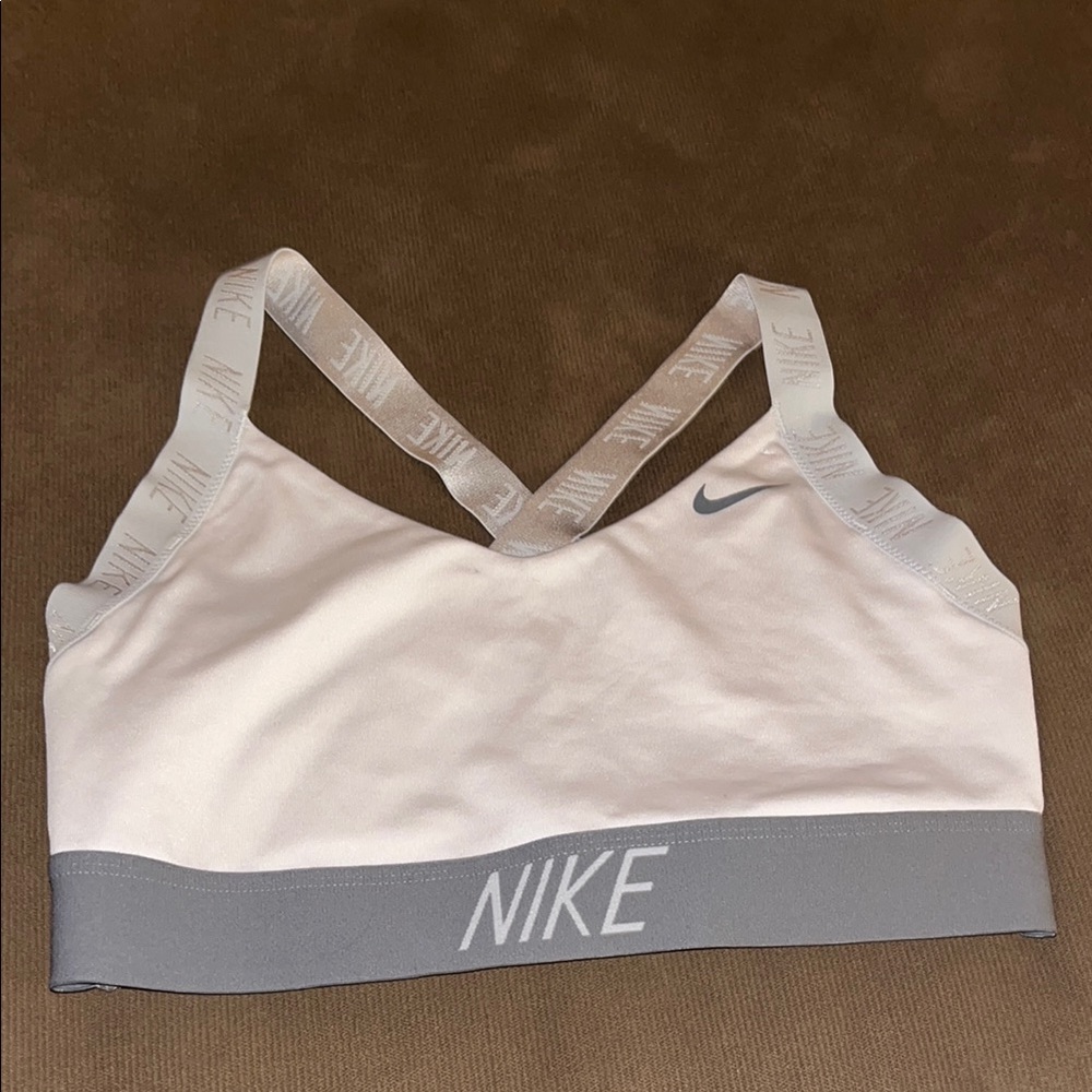 Nike Light Pink and Gray Sports Bra